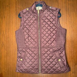 Burberry Brit Womens L/G Quilted Maroon Puffer Vest (Polyester fill)